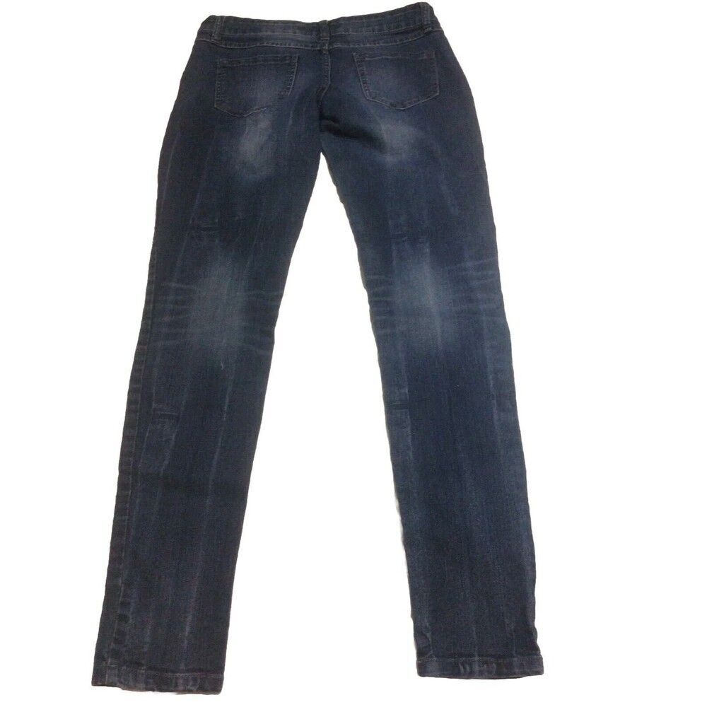 Women’s BLUE SPICE jeans sz 3 Low Rise Stretch Slim Distressed Skinny Jeans